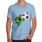 Brazil Football Flag Paint Splat Men's T-Shirt