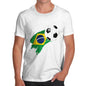 Brazil Football Flag Paint Splat Men's T-Shirt