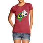 Brazil Football Flag Paint Splat Women's T-Shirt 