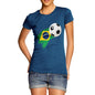 Brazil Football Flag Paint Splat Women's T-Shirt 