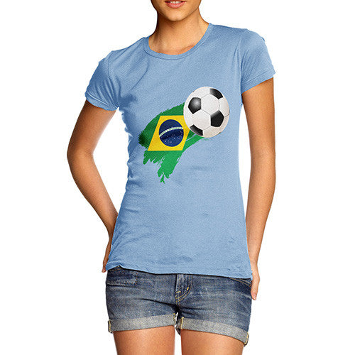 Brazil Football Flag Paint Splat Women's T-Shirt 