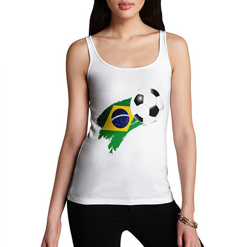 Brazil Football Flag Paint Splat Women's Tank Top