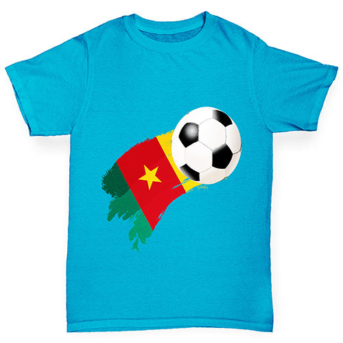 Cameroon Football Flag Paint Splat Boy's T-Shirt