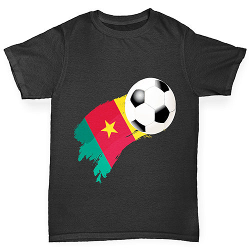Cameroon Football Flag Paint Splat Boy's T-Shirt