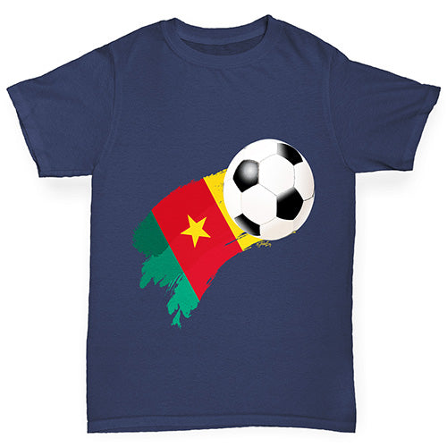 Cameroon Football Flag Paint Splat Boy's T-Shirt