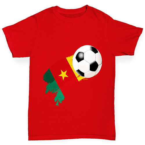 Cameroon Football Flag Paint Splat Boy's T-Shirt