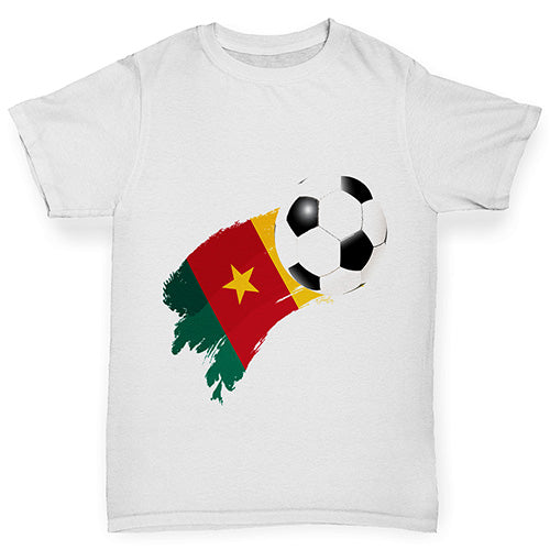 Cameroon Football Flag Paint Splat Boy's T-Shirt