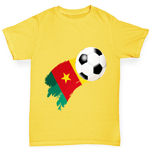 Cameroon Football Flag Paint Splat Boy's T-Shirt