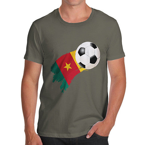 Cameroon Football Flag Paint Splat Men's T-Shirt