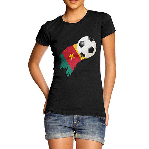 Cameroon Football Flag Paint Splat Women's T-Shirt 