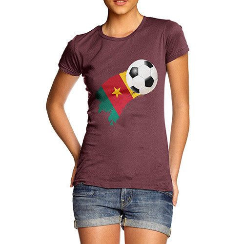 Cameroon Football Flag Paint Splat Women's T-Shirt 