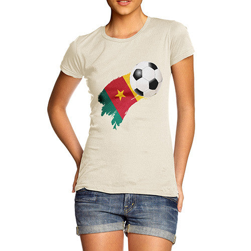 Cameroon Football Flag Paint Splat Women's T-Shirt 