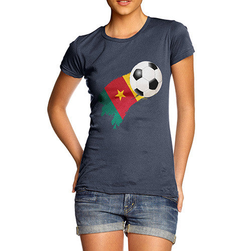 Cameroon Football Flag Paint Splat Women's T-Shirt 
