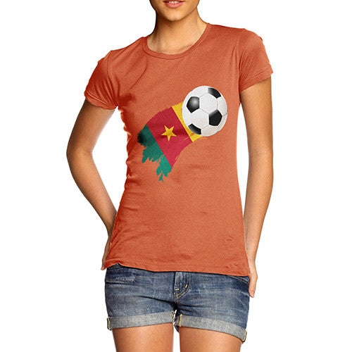 Cameroon Football Flag Paint Splat Women's T-Shirt 