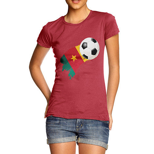 Cameroon Football Flag Paint Splat Women's T-Shirt 