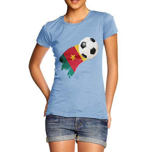 Cameroon Football Flag Paint Splat Women's T-Shirt 