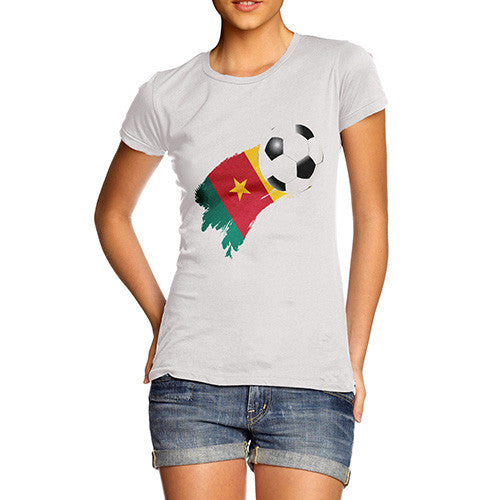 Cameroon Football Flag Paint Splat Women's T-Shirt 