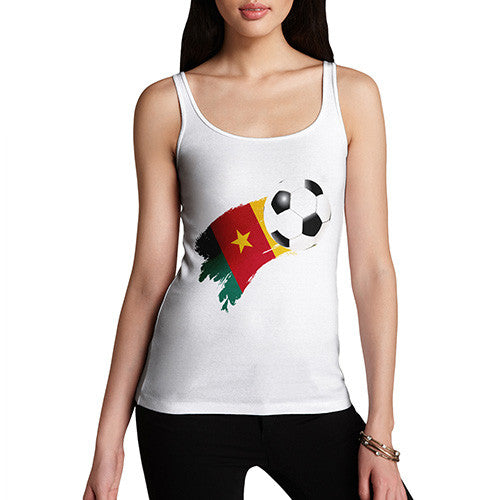 Cameroon Football Flag Paint Splat Women's Tank Top