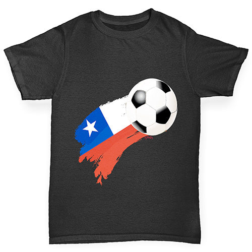 Chile Football Flag Paint Splat Boy's T-Shirt