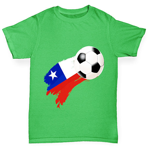 Chile Football Flag Paint Splat Boy's T-Shirt