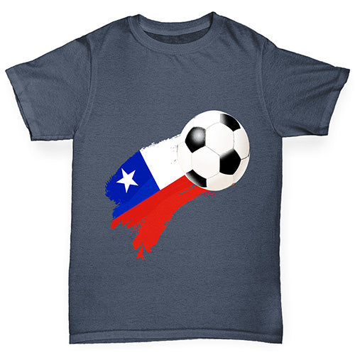 Chile Football Flag Paint Splat Boy's T-Shirt