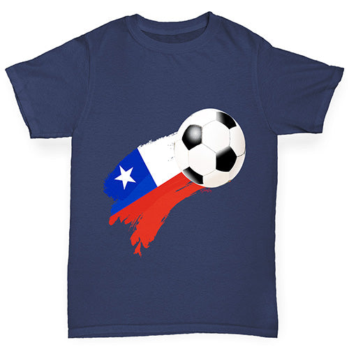 Chile Football Flag Paint Splat Boy's T-Shirt