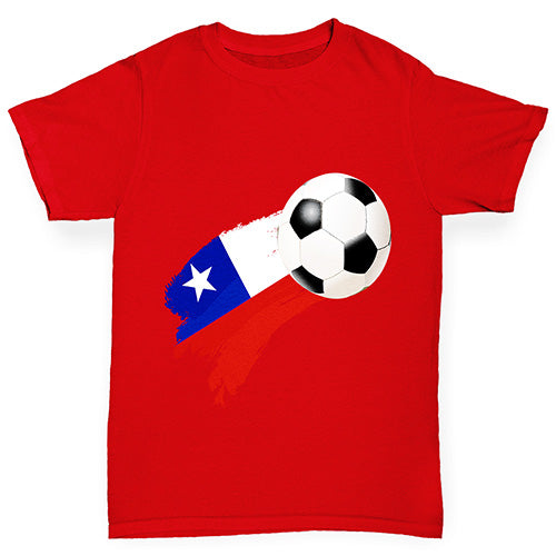 Chile Football Flag Paint Splat Boy's T-Shirt