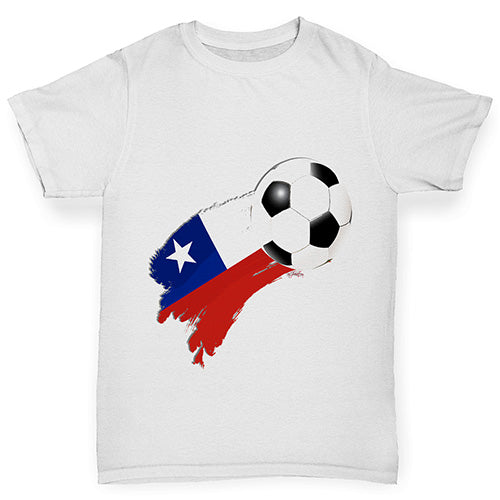 Chile Football Flag Paint Splat Boy's T-Shirt