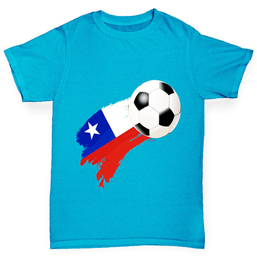 Chile Football Flag Paint Splat Girl's T-Shirt 