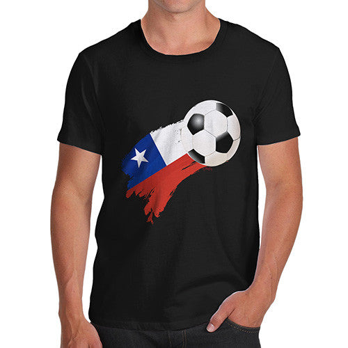 Chile Football Flag Paint Splat Men's T-Shirt