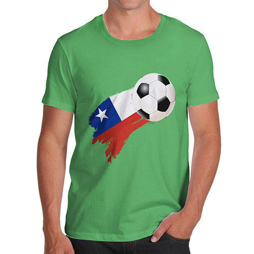 Chile Football Flag Paint Splat Men's T-Shirt