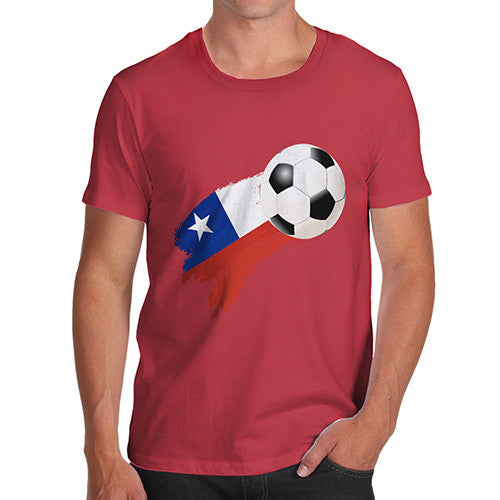 Chile Football Flag Paint Splat Men's T-Shirt