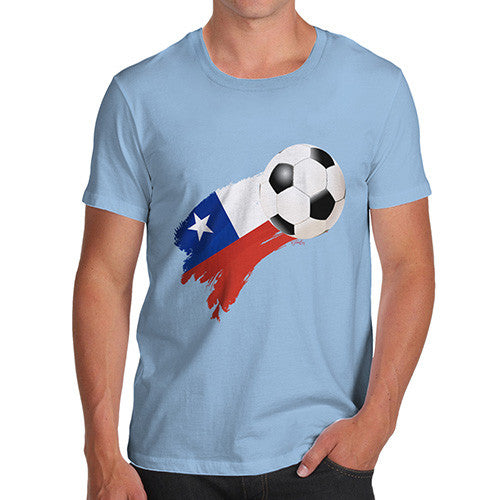 Chile Football Flag Paint Splat Men's T-Shirt