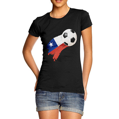 Chile Football Flag Paint Splat Women's T-Shirt 