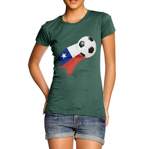 Chile Football Flag Paint Splat Women's T-Shirt 