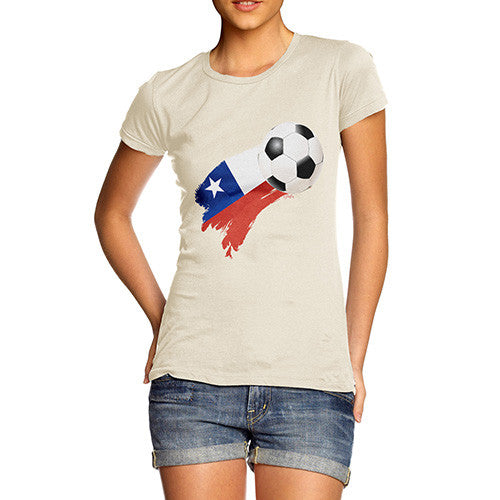 Chile Football Flag Paint Splat Women's T-Shirt 