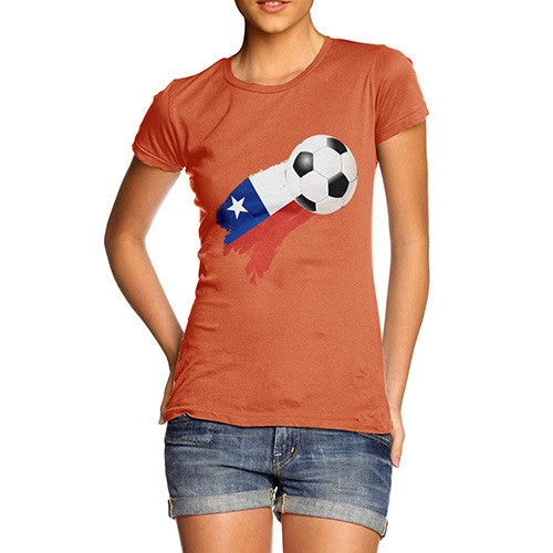 Chile Football Flag Paint Splat Women's T-Shirt 