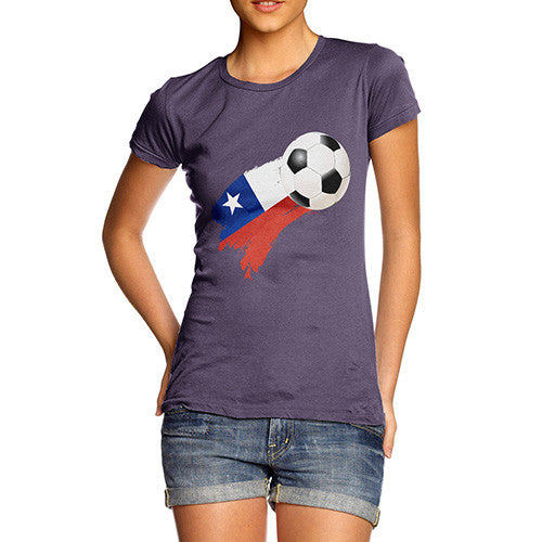 Chile Football Flag Paint Splat Women's T-Shirt 