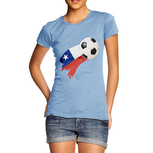 Chile Football Flag Paint Splat Women's T-Shirt 