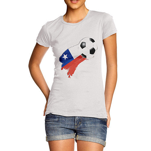 Chile Football Flag Paint Splat Women's T-Shirt 