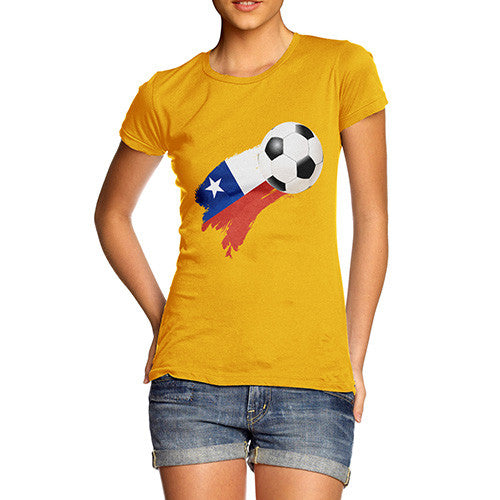 Chile Football Flag Paint Splat Women's T-Shirt 