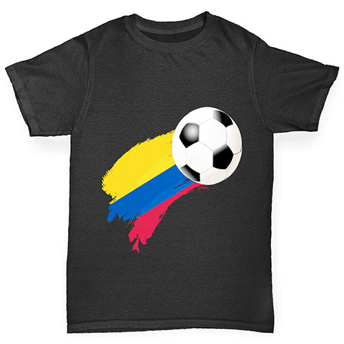 Colombia Football Flag Paint Splat Boy's T-Shirt