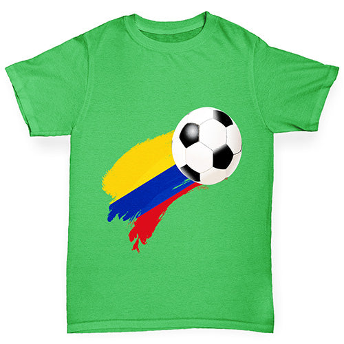 Colombia Football Flag Paint Splat Boy's T-Shirt