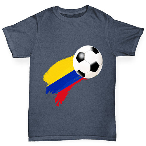 Colombia Football Flag Paint Splat Boy's T-Shirt