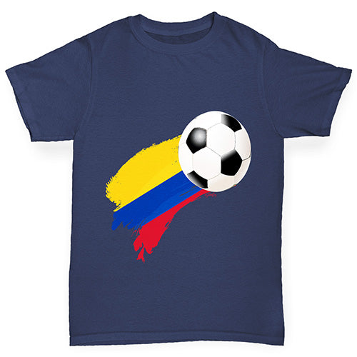 Colombia Football Flag Paint Splat Boy's T-Shirt