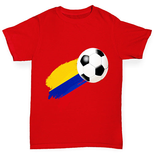 Colombia Football Flag Paint Splat Boy's T-Shirt