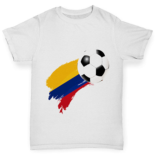 Colombia Football Flag Paint Splat Boy's T-Shirt