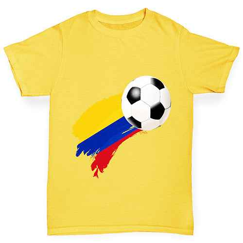 Colombia Football Flag Paint Splat Boy's T-Shirt