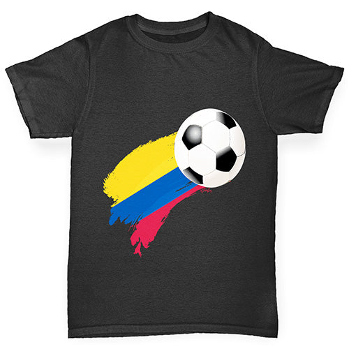 Colombia Football Flag Paint Splat Girl's T-Shirt 