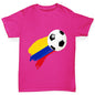 Colombia Football Flag Paint Splat Girl's T-Shirt 